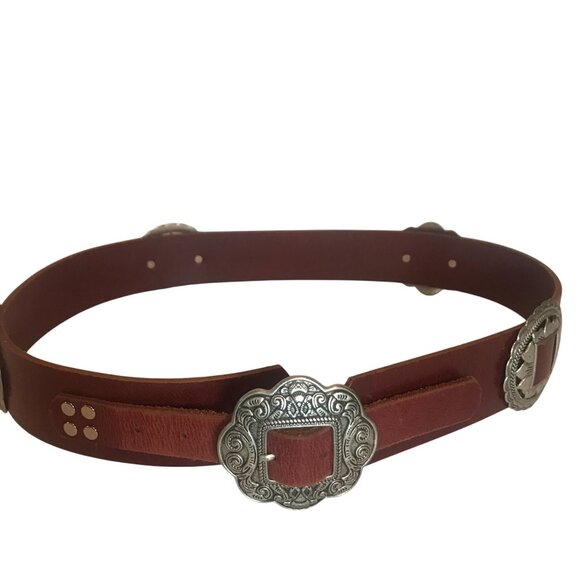 IDYLLWIND M. LAMBERT Womens XL (39-43) Brown Leather Concho Belt main image 12